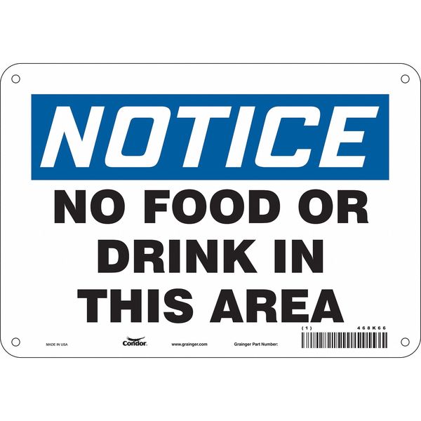 Safety Sign, 7 in Height, 10 in Width, Aluminum, Vertical Rectangle, English, 468K66