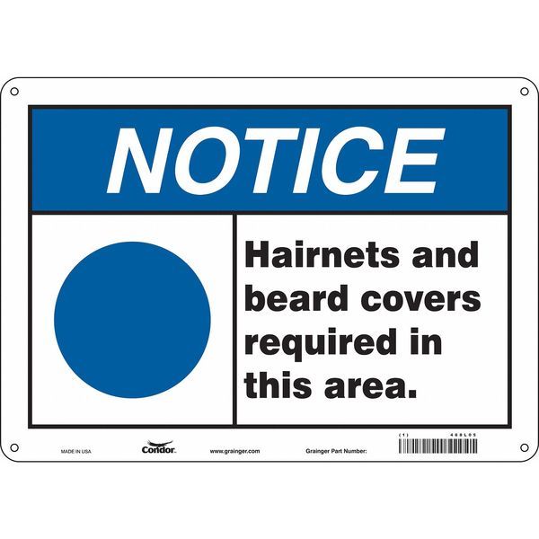 Safety Sign, 10 in Height, 14 in Width, Aluminum, Horizontal Rectangle, English, 468L05