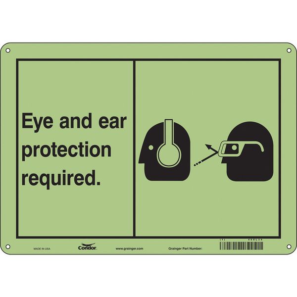 Safety Sign, 10 in Height, 14 in Width, Polyethylene, Horizontal Rectangle, English, 468L34