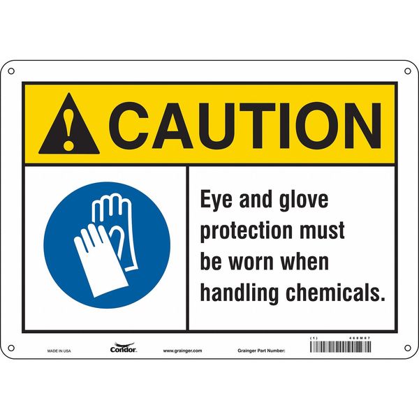 Safety Sign, 10 in Height, 14 in Width, Aluminum, Horizontal Rectangle, English, 468M87