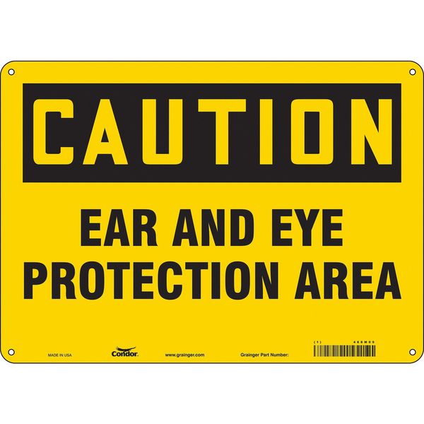 Safety Sign, 10 in Height, 14 in Width, Aluminum, Horizontal Rectangle, English, 468M09