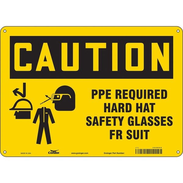 Safety Sign, 10 in Height, 14 in Width, Aluminum, Horizontal Rectangle, English, 468N88