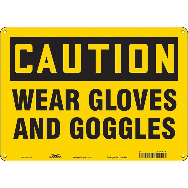 Safety Sign, 10 in Height, 14 in Width, Aluminum, Horizontal Rectangle, English, 468P74