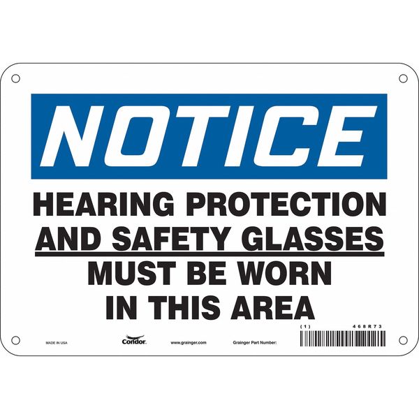 Safety Sign, 7 in Height, 10 in Width, Aluminum, Vertical Rectangle, English, 468R73