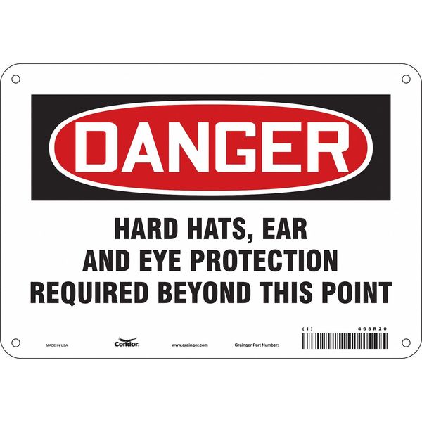 Safety Sign, 7 in Height, 10 in Width, Aluminum, Vertical Rectangle, English, 468R20