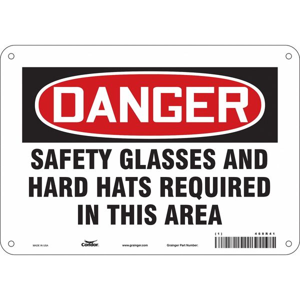 Safety Sign, 7 in Height, 10 in Width, Aluminum, Vertical Rectangle, English, 468R41