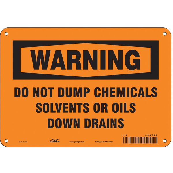 Safety Sign, 7 in Height, 10 in Width, Aluminum, Vertical Rectangle, English, 468T80