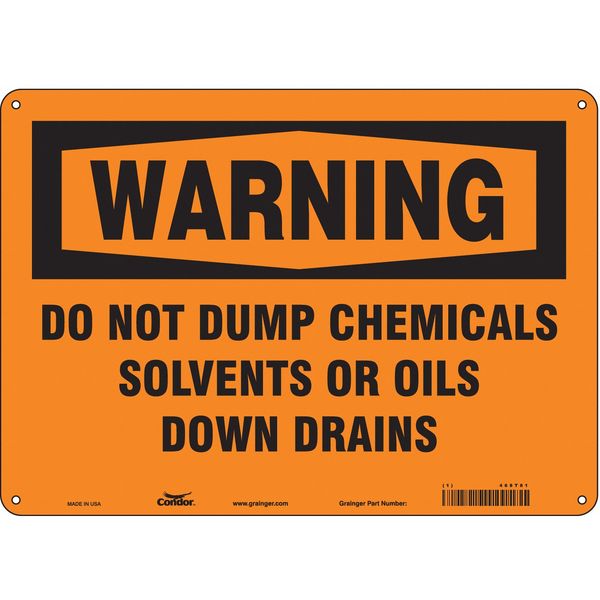 Safety Sign, 10 in Height, 14 in Width, Aluminum, Horizontal Rectangle, English, 468T81