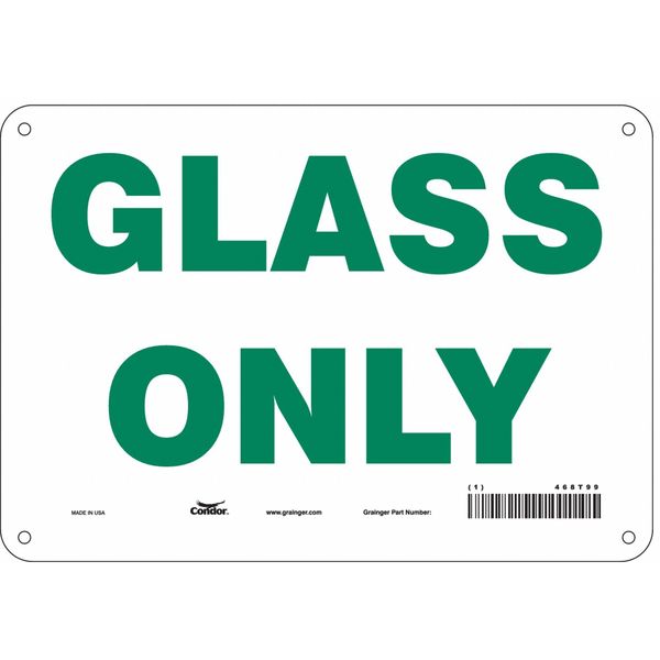Safety Sign, 7 in Height, 10 in Width, Aluminum, Vertical Rectangle, English, 468T99