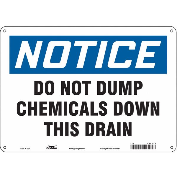 Safety Sign, 10 in Height, 14 in Width, Aluminum, Horizontal Rectangle, English, 468T72