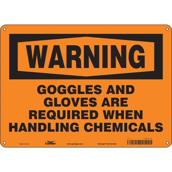 Safety Sign, 10 in Height, 14 in Width, Aluminum, Horizontal Rectangle, English, 468T18