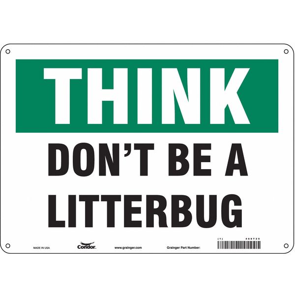 Safety Sign, 10 in Height, 14 in Width, Aluminum, Horizontal Rectangle, English, 468T25