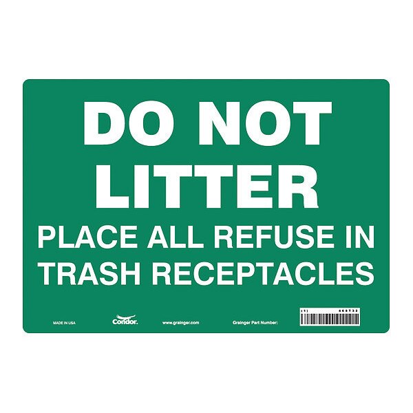 Safety Sign, 10 in Height, 14 in Width, Aluminum, Horizontal Rectangle, English, 468T32