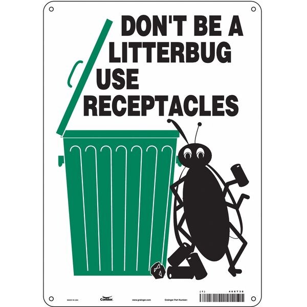 Safety Sign, 14 in Height, 10 in Width, Aluminum, Vertical Rectangle, English, 468T38