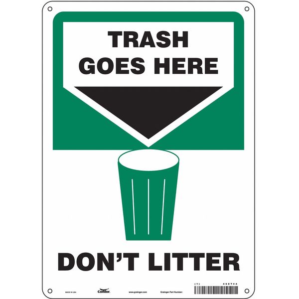 Safety Sign, 14 in Height, 10 in Width, Aluminum, Vertical Rectangle, English, 468T44