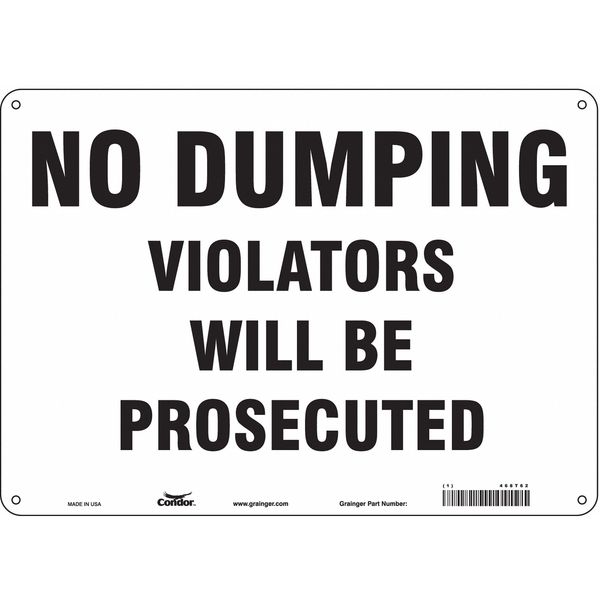 Safety Sign, 10 in Height, 14 in Width, Aluminum, Horizontal Rectangle, English, 468T62