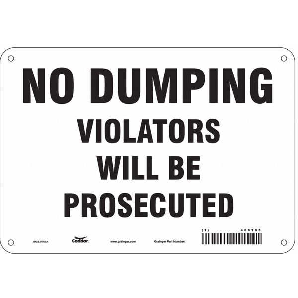 Safety Sign, 7 in Height, 10 in Width, Polyethylene, Vertical Rectangle, English, 468T65