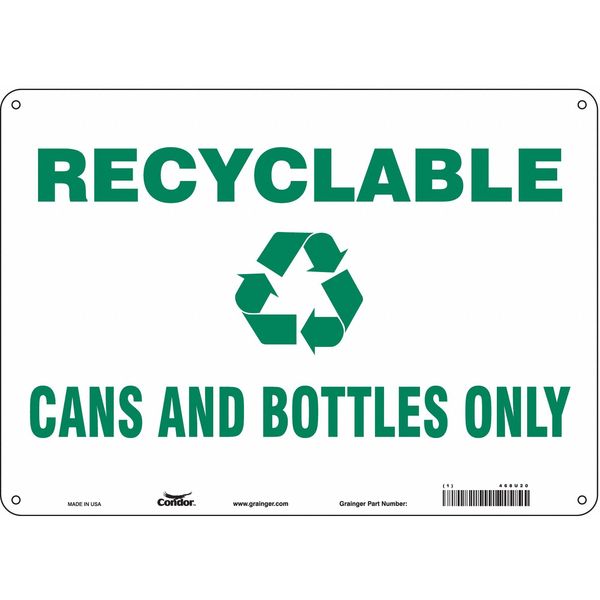 Safety Sign, 10 in Height, 14 in Width, Aluminum, Horizontal Rectangle, English, 468U20