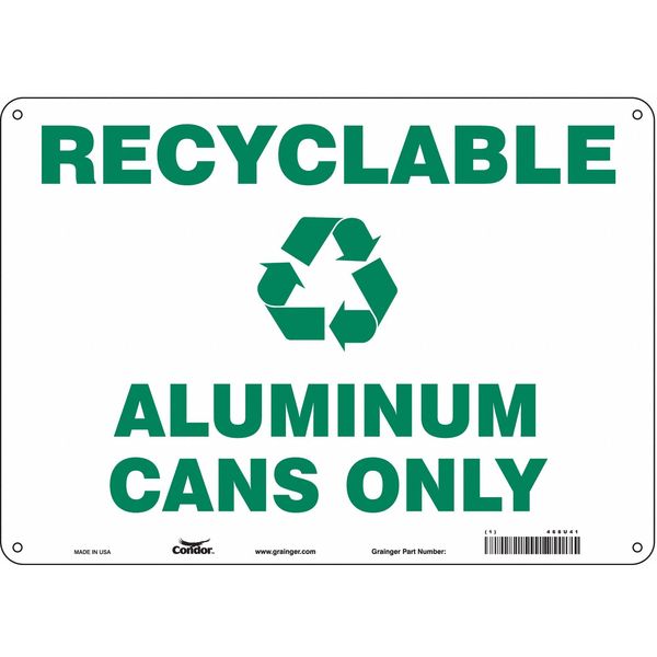 Safety Sign, 10 in Height, 14 in Width, Aluminum, Horizontal Rectangle, English, 468U41