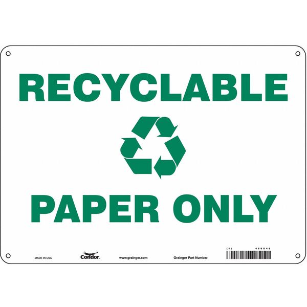 Safety Sign, 10 in Height, 14 in Width, Aluminum, Horizontal Rectangle, English, 468U48