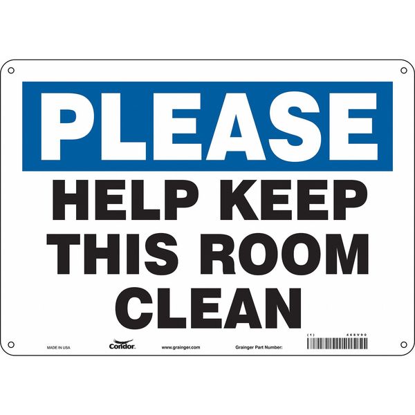 Safety Sign, 10 in Height, 14 in Width, Aluminum, Horizontal Rectangle, English, 468V90