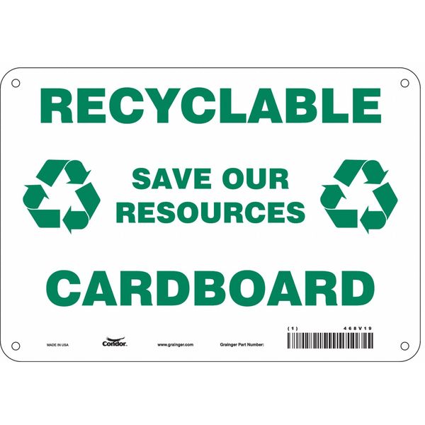 Safety Sign, 7 in Height, 10 in Width, Aluminum, Vertical Rectangle, English, 468V19