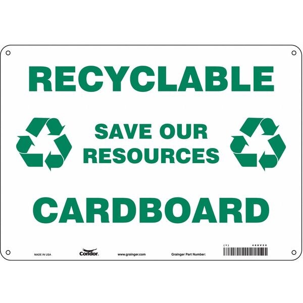 Safety Sign, 10 in Height, 14 in Width, Aluminum, Horizontal Rectangle, English, 468V20