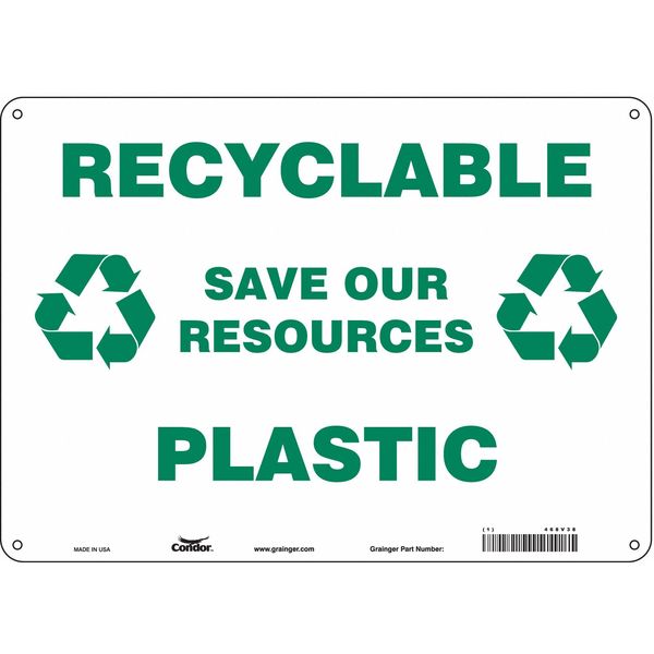 Safety Sign, 10 in Height, 14 in Width, Aluminum, Horizontal Rectangle, English, 468V38