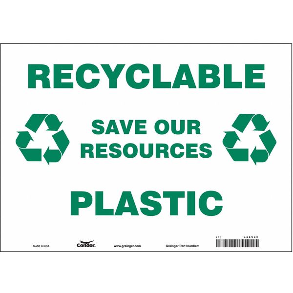 Safety Sign, 10 in Height, 14 in Width, Vinyl, Horizontal Rectangle, English, 468V42