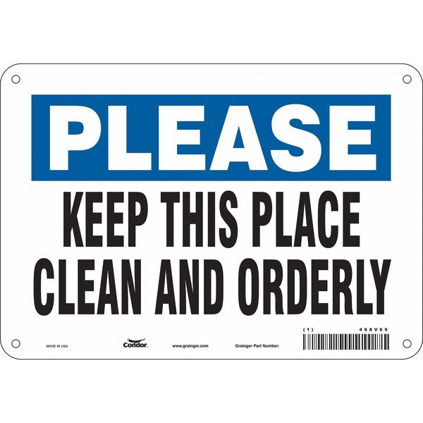 Safety Sign, 7 in Height, 10 in Width, Aluminum, Vertical Rectangle, English, 468V69