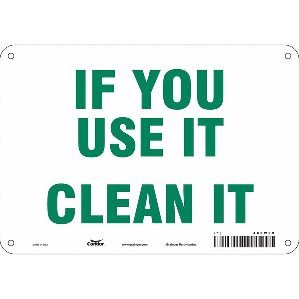 Safety Sign, 7 in Height, 10 in Width, Aluminum, Vertical Rectangle, English, 468W99
