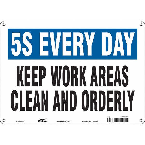 Safety Sign, 10 in Height, 14 in Width, Aluminum, Horizontal Rectangle, English, 468W25