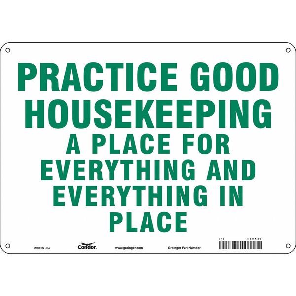 Safety Sign, 10 in Height, 14 in Width, Aluminum, Horizontal Rectangle, English, 468X20