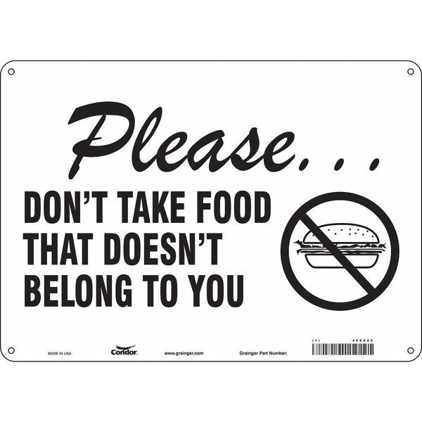 Safety Sign, 10 in Height, 14 in Width, Aluminum, Horizontal Rectangle, English, 468X52