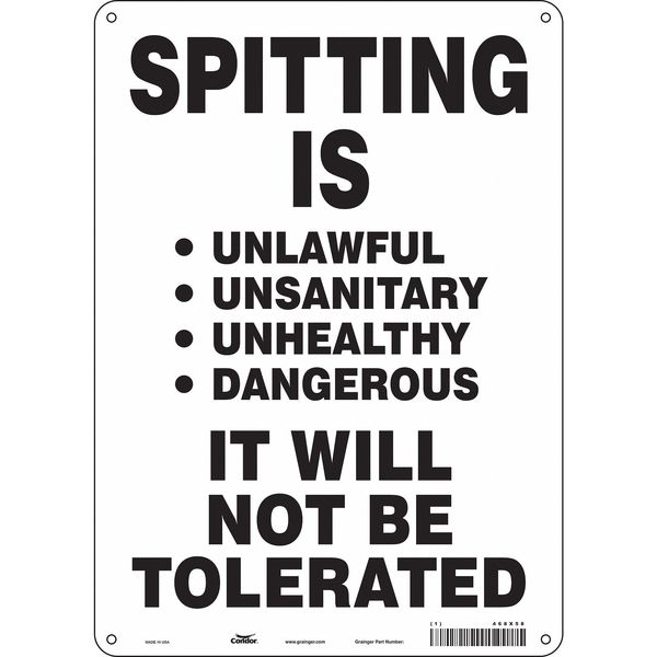 Safety Sign, 14 in Height, 10 in Width, Aluminum, Vertical Rectangle, English, 468X58