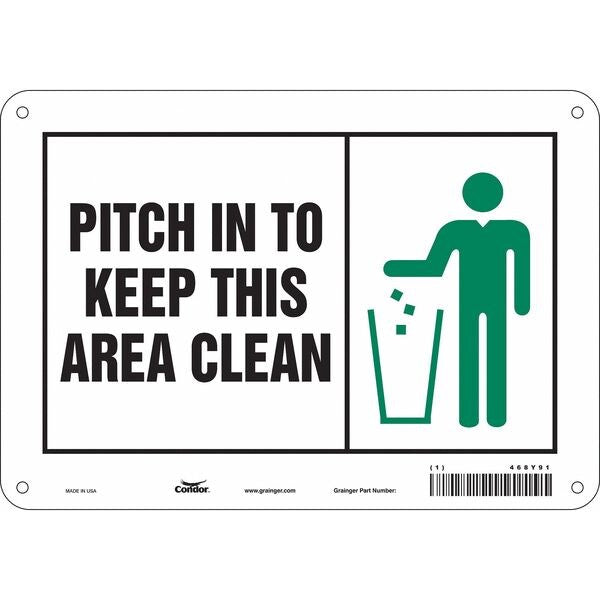 Safety Sign, 7 in Height, 10 in Width, Aluminum, Vertical Rectangle, English, 468Y91