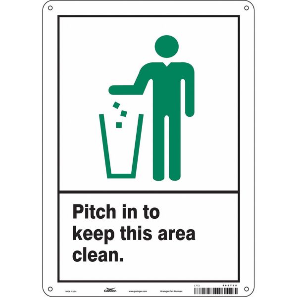 Safety Sign, 14 in Height, 10 in Width, Aluminum, Vertical Rectangle, English, 468Y98