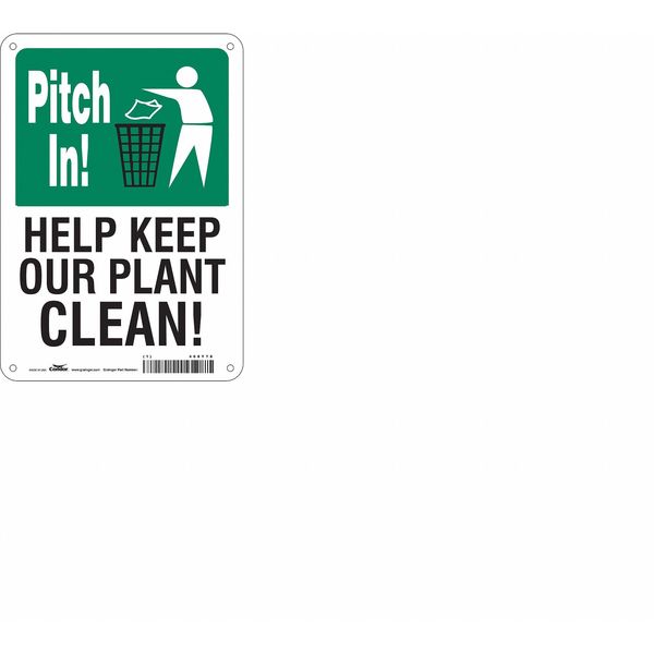 Safety Sign, 10 in Height, 7 in Width, Aluminum, Horizontal Rectangle, English, 468Y78