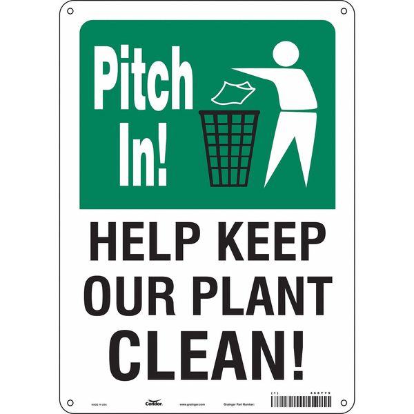 Safety Sign, 14 in Height, 10 in Width, Aluminum, Vertical Rectangle, English, 468Y79