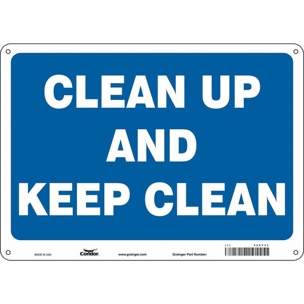 Safety Sign, 10 in Height, 14 in Width, Aluminum, Horizontal Rectangle, English, 468Y33