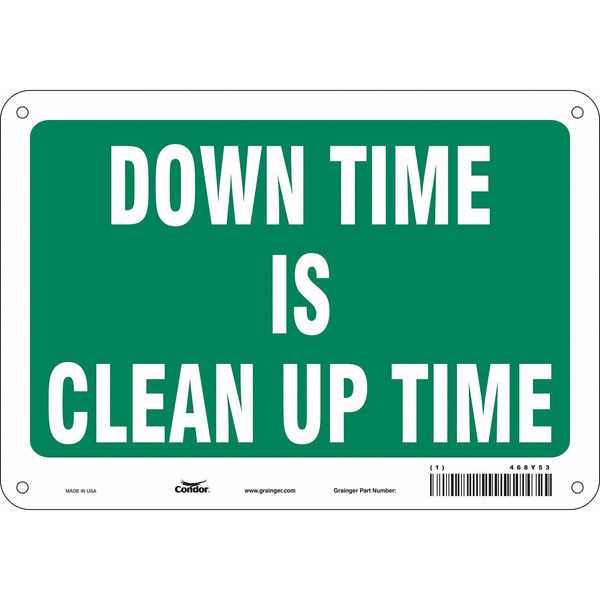 Safety Sign, 7 in Height, 10 in Width, Aluminum, Vertical Rectangle, English, 468Y53