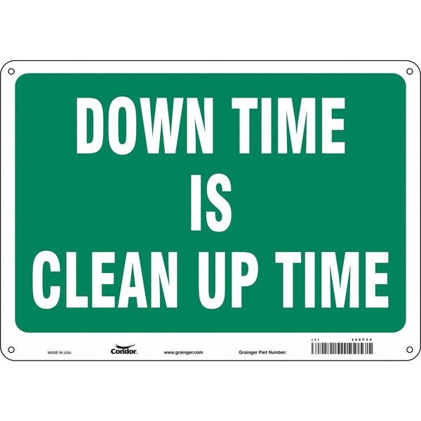 Safety Sign, 10 in Height, 14 in Width, Aluminum, Horizontal Rectangle, English, 468Y54