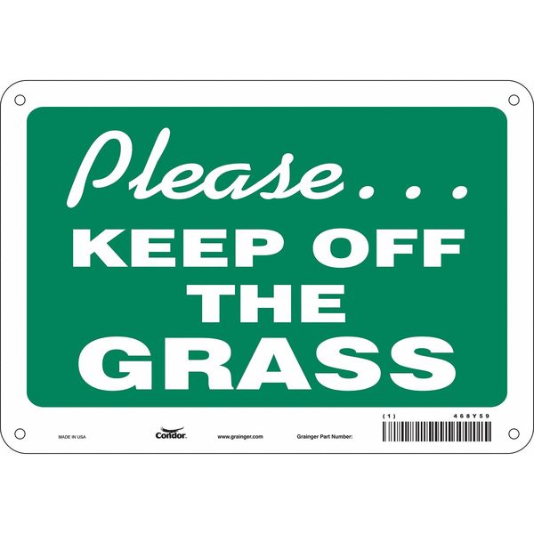 Safety Sign, 7 in Height, 10 in Width, Aluminum, Vertical Rectangle, English, 468Y59