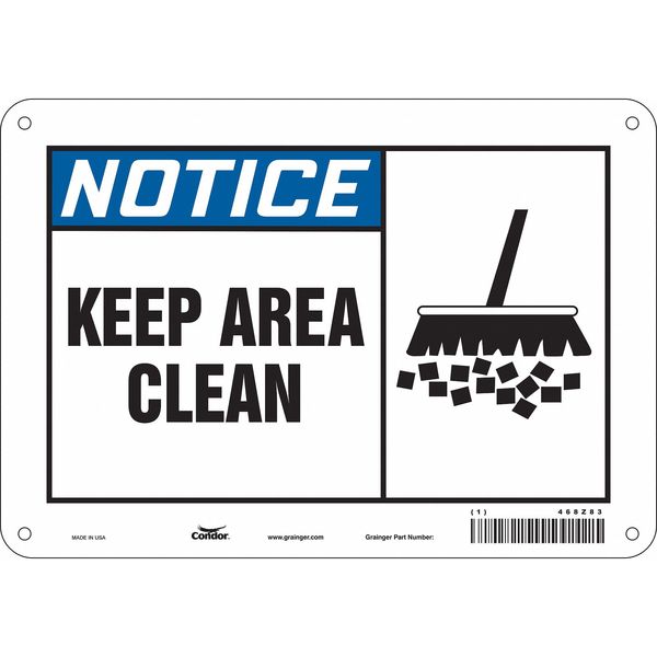 Safety Sign, 7 in Height, 10 in Width, Aluminum, Vertical Rectangle, English, 468Z83