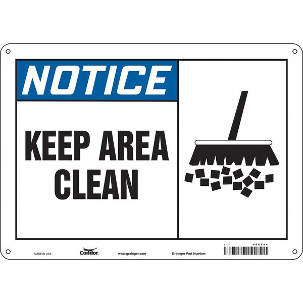 Safety Sign, 10 in Height, 14 in Width, Aluminum, Horizontal Rectangle, English, 468Z84