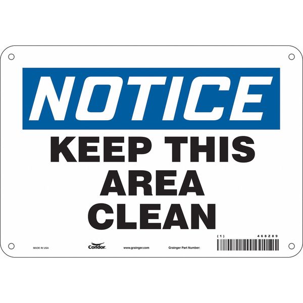 Safety Sign, 7 in Height, 10 in Width, Aluminum, Vertical Rectangle, English, 468Z89