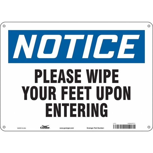 Safety Sign, 10 in Height, 14 in Width, Aluminum, Horizontal Rectangle, English, 468Z71