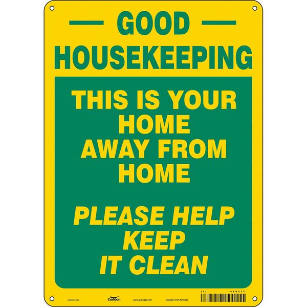Safety Sign, 14 in Height, 10 in Width, Aluminum, Vertical Rectangle, English, 468Z11