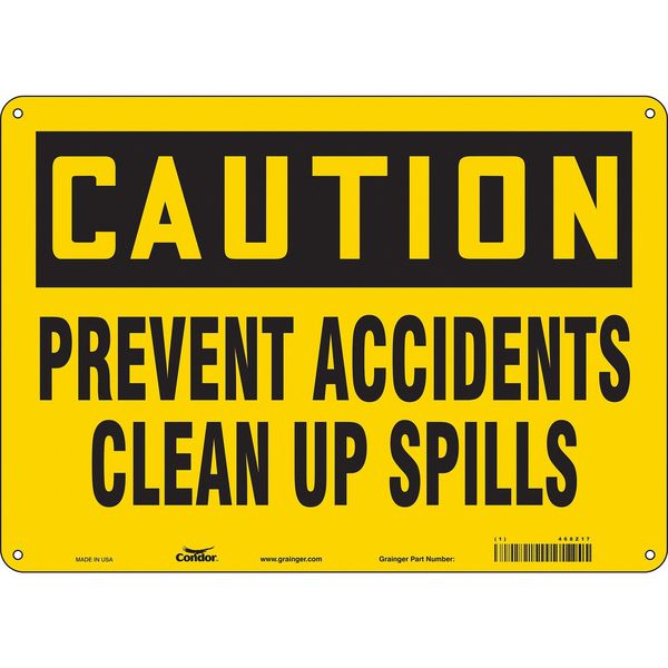 Safety Sign, 10 in Height, 14 in Width, Aluminum, Horizontal Rectangle, English, 468Z17