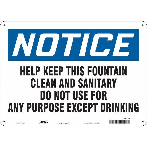 Safety Sign, 10 in Height, 14 in Width, Aluminum, Horizontal Rectangle, English, 468Z37